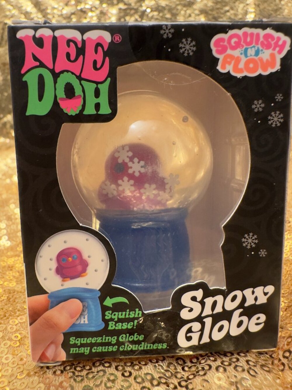 NeeDoh Squish N Flow Snow Globe Penguin